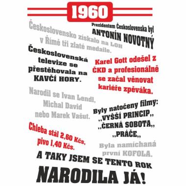 060 Tričko ženy 1960 TO BYL TVŮJ ROK bílé