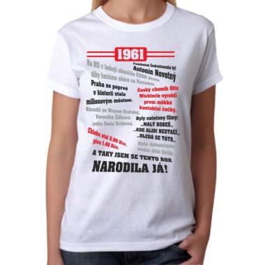 060 Tričko ženy 1961 TO BYL TVŮJ ROK bílé
