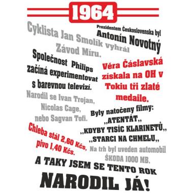 020 Tričko 1964 TO BYL TVŮJ ROK tyrkys