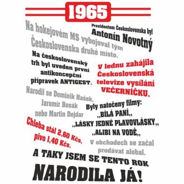 060 Tričko ženy 1965 TO BYL TVŮJ ROK bílé