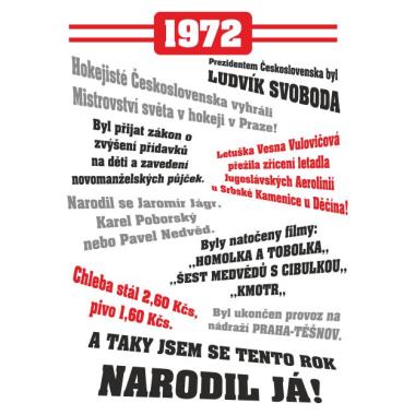 020 Tričko 1972 TO BYL TVŮJ ROK tyrkys