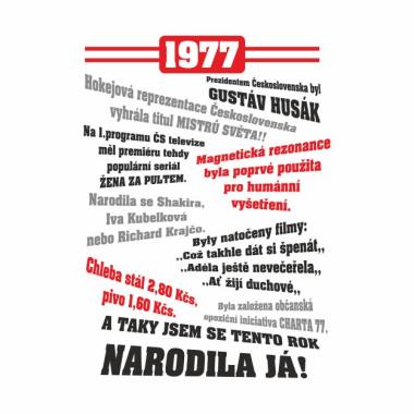 060 Tričko ženy 1977 TO BYL TVŮJ ROK bílé