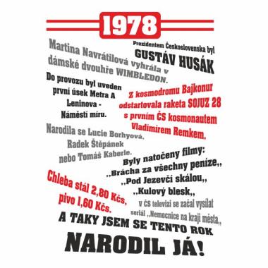 015 Tričko 1978 TO BYL TVŮJ ROK citron     
