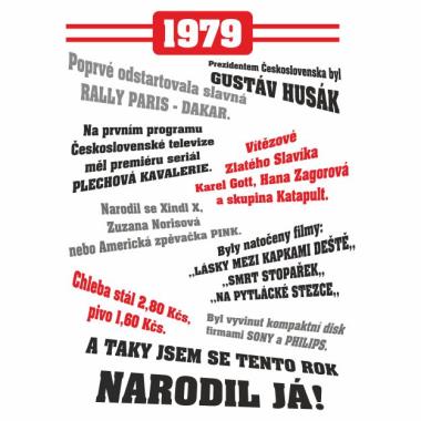 010 Tričko 1979 TO BYL TVŮJ ROK bílé