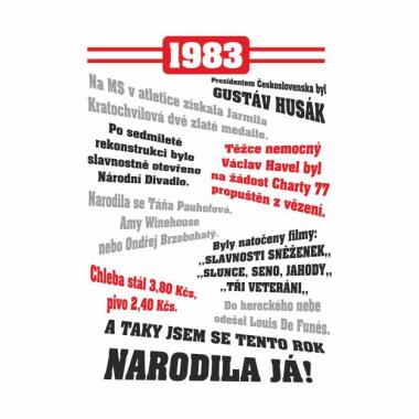 060 Tričko ženy 1983 TO BYL TVŮJ ROK bílé