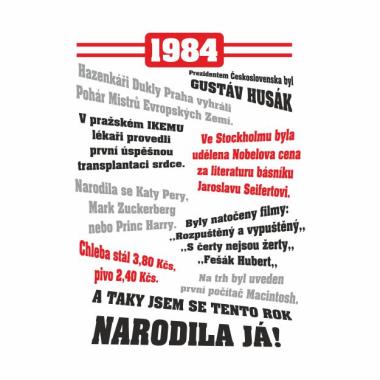 060 Tričko ženy 1984 TO BYL TVŮJ ROK bílé