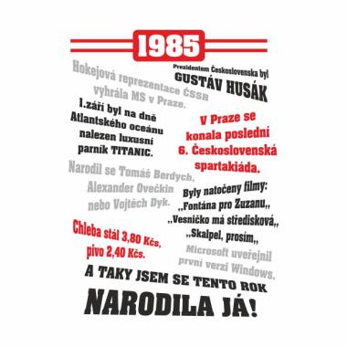 060 Tričko ženy 1985 TO BYL TVŮJ ROK bílé