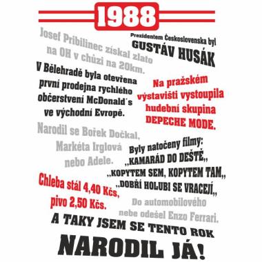 010 Tričko 1988 TO BYL TVŮJ ROK bílé
